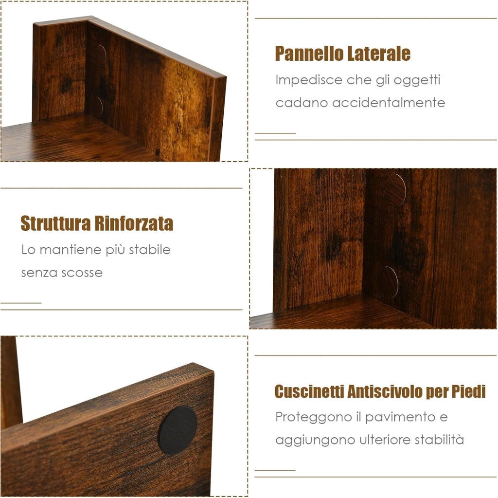 Libreria Multiuso da Terra, Libreria ad Albero con 8 Ripiani, Scaffale in Legno per Libri, Ideale per Soggiorno, Ufficio, 50 x 25 x 145 cm (marrone)