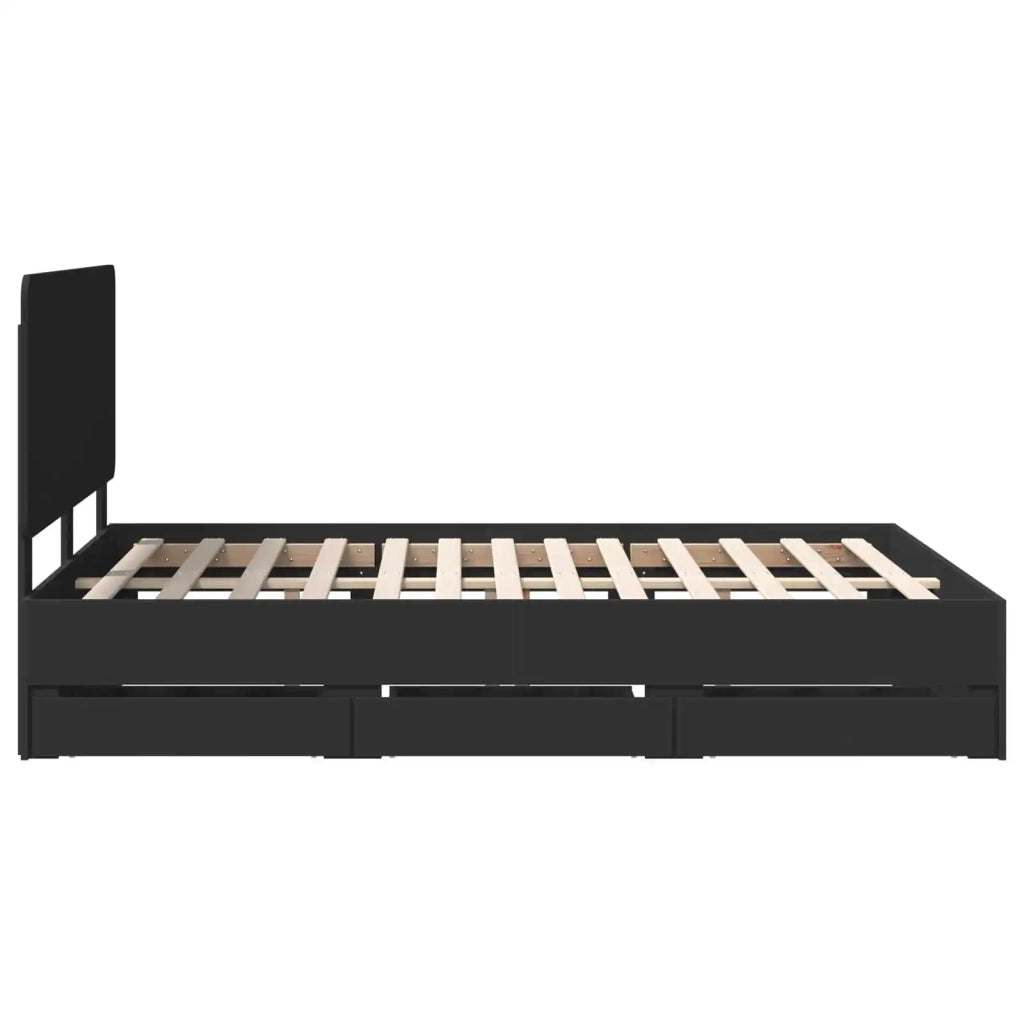 Struttura del letto Nero 160 x 200 cm Legno Ingegnerizzato