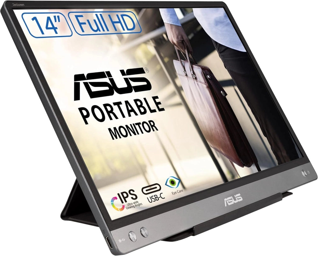 ZenScreen Monitor Portatile 15.6” 1080P FHD (MB16ACV) - Monitor da viaggio IPS USB-C e USB 3.0, Trattamento Antibatterico, Cavalletto Integrato, Monitor per Laptop e Macbook