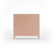Scarpiera Herdasa effetto rovere chiaro ante rosa 87x90x27