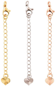 Estensioni per bracciale a catena in argento dorato 18K - rosé oro - chiusura granchio - adatti per accessori - connettori