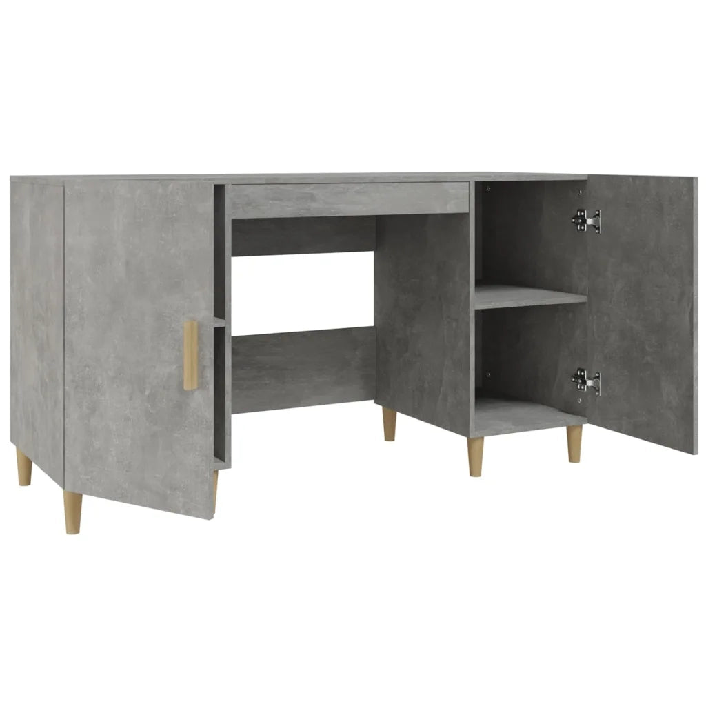 Scrivania Grigio Cemento 140x50x75 cm in Legno Multistrato 812766