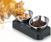 Scatola per Gatti in Acciaio Inossidabile con Matita di Silicone Antiscivolo facile da Pulire e Vaschetta Tiltable per 0 e 15° per Animali da Compagnia Gatti e Puppi