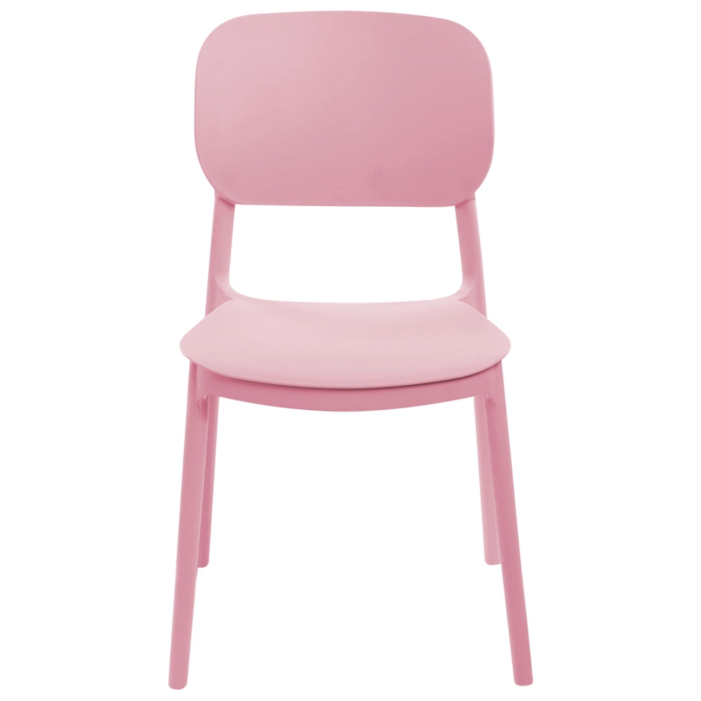 Set di 4 sedie da giardino in plastica sintetica impilabili per esterni rosa sedie impilabili e leggere