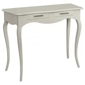 Consolle in legno Shabby chic bianco opaco con maniglie swarovski
