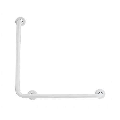 Barra disabili ad angolo maniglione 600x600 acciaio inox bianco nofer 15060.w