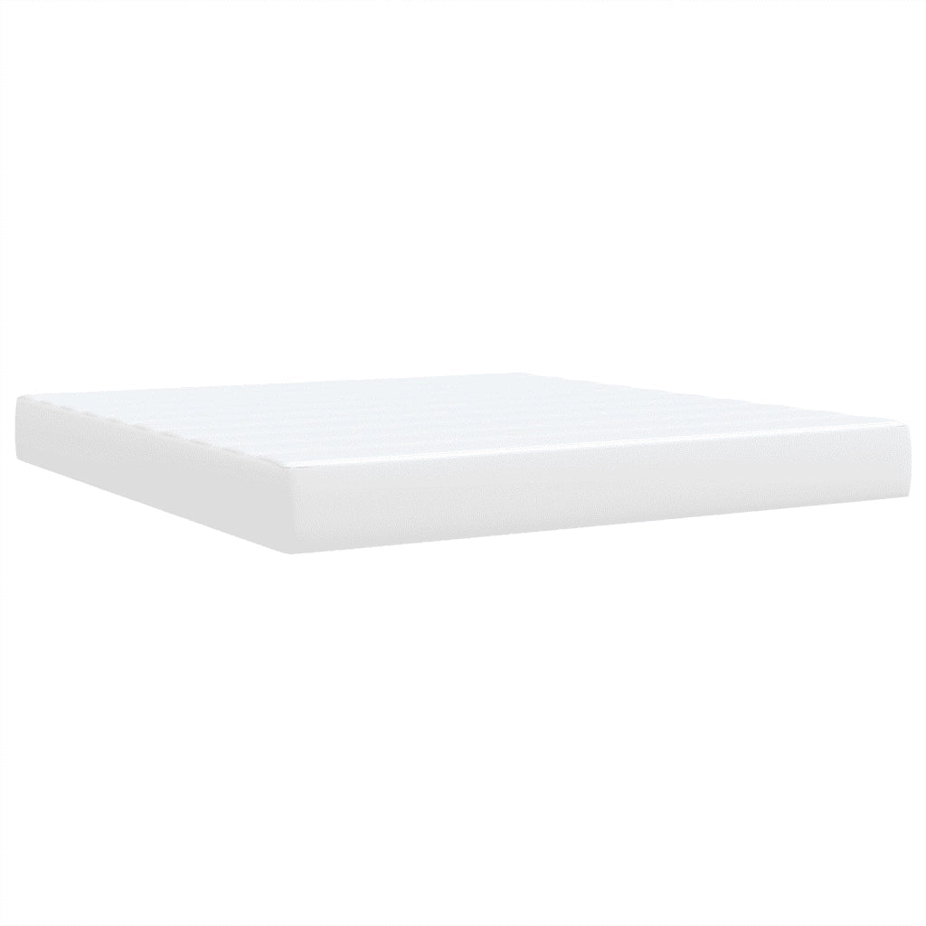 vidaXL Giroletto a Molle con Materasso Bianco 180x200 cm in Similpelle