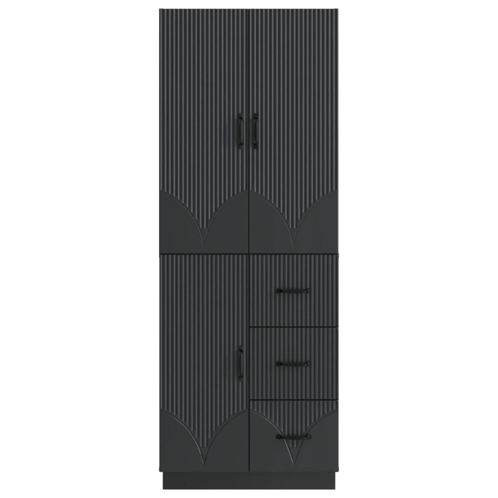 Set di armadi 2 pcs Nero Legno ingegnerizzato