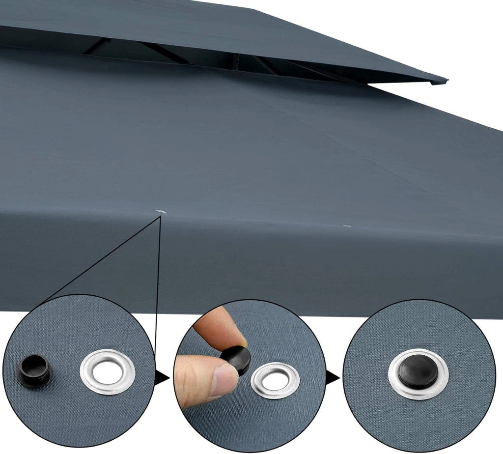 Gazebo EldaPadiglione 3x4m in Metallo Resistente Idrorepellente con Pannelli Laterali Tendone da Giardino Feste