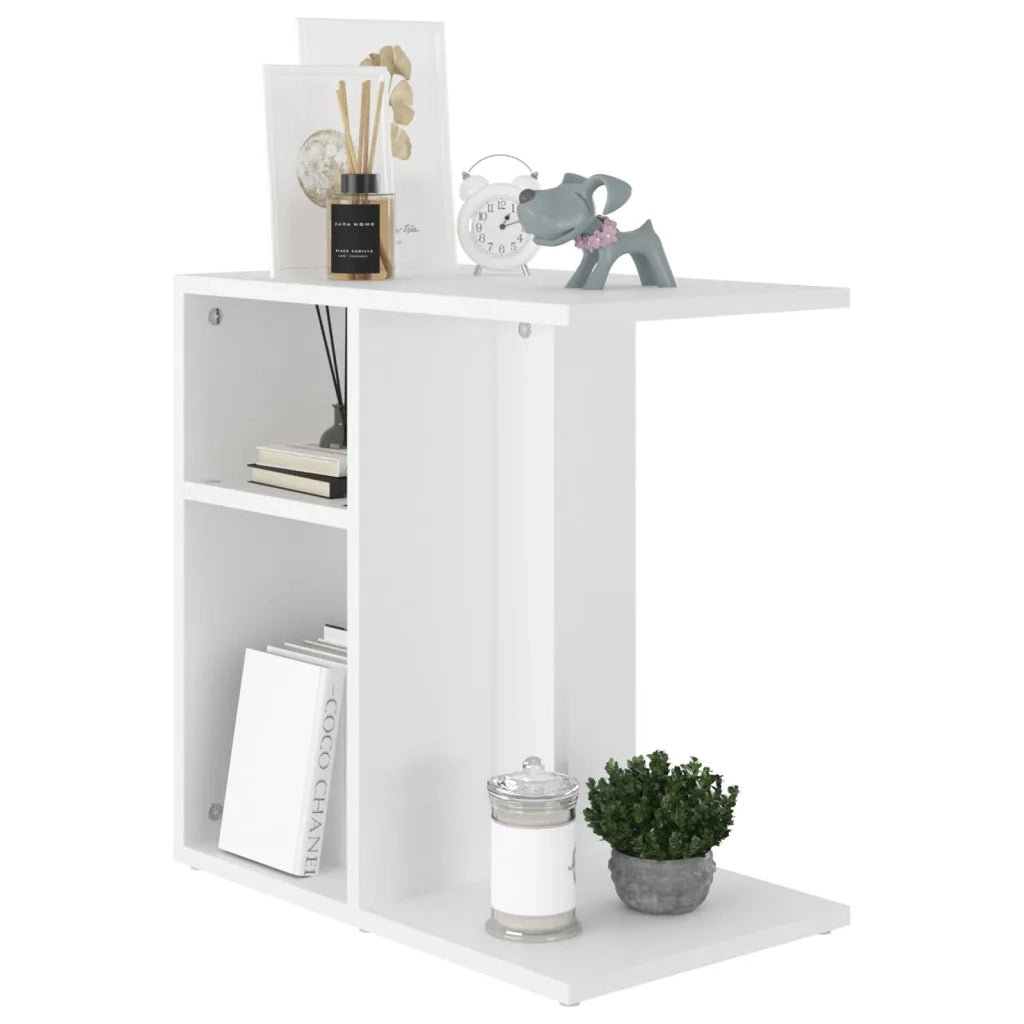 Tavolino Bianco 50x30x50 cm in Legno Multistrato 803020