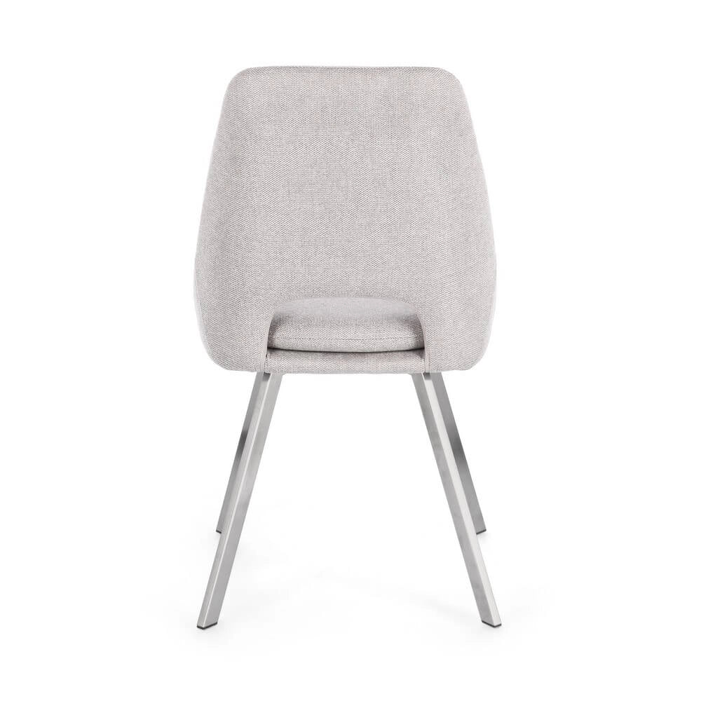 Set di 2 Sedie Imbottite in Tessuto con Gambe in Acciaio - GRIFFIN