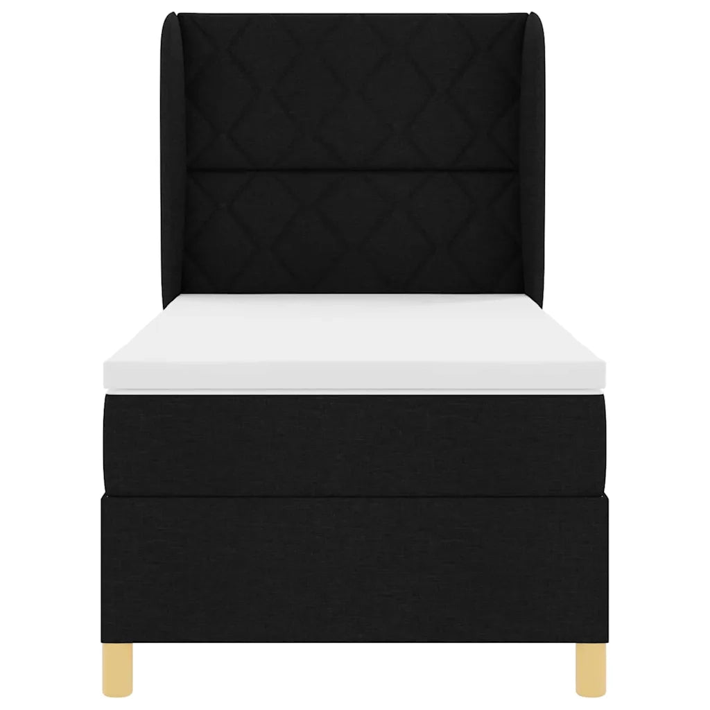 Letto con molle e materasso Grigio Scuro 90x190 cm Tessuto Nero 3340797