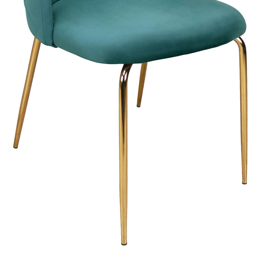 Sedia da pranzo imbottita in velluto verde petrolio (2 pz) - Nicole - SD26NIG