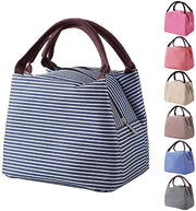 Borsa pranzo isolata con borsa porta pranzo impermeabile, borsa da picnic riutilizzabile per bambini, donne, uomini, ufficio, scuola (5,5L, blu marino)