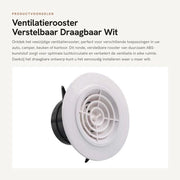 Ventilatore a soffitto rotondo - Regolabile - In ABS - Portatile - Per climatizzazione - Ventilazione a parete - Doccia di aria