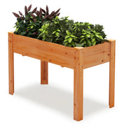 Letto rialzato da giardino da esterno in legno di abete con fori di drenaggio, Letto rialzato da giardino per piante Arancione-Fioriere