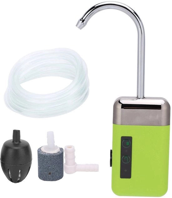 Pompa acquatica portatile - alimentata da USB - pompante ossigeno - filtro a tre stadi - funzione di sensore di livello - illuminazione a LED