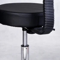 Sgabello con Schienale da Salone Sedia Girevole in Finta Pelle Altezza Regolabile Nero