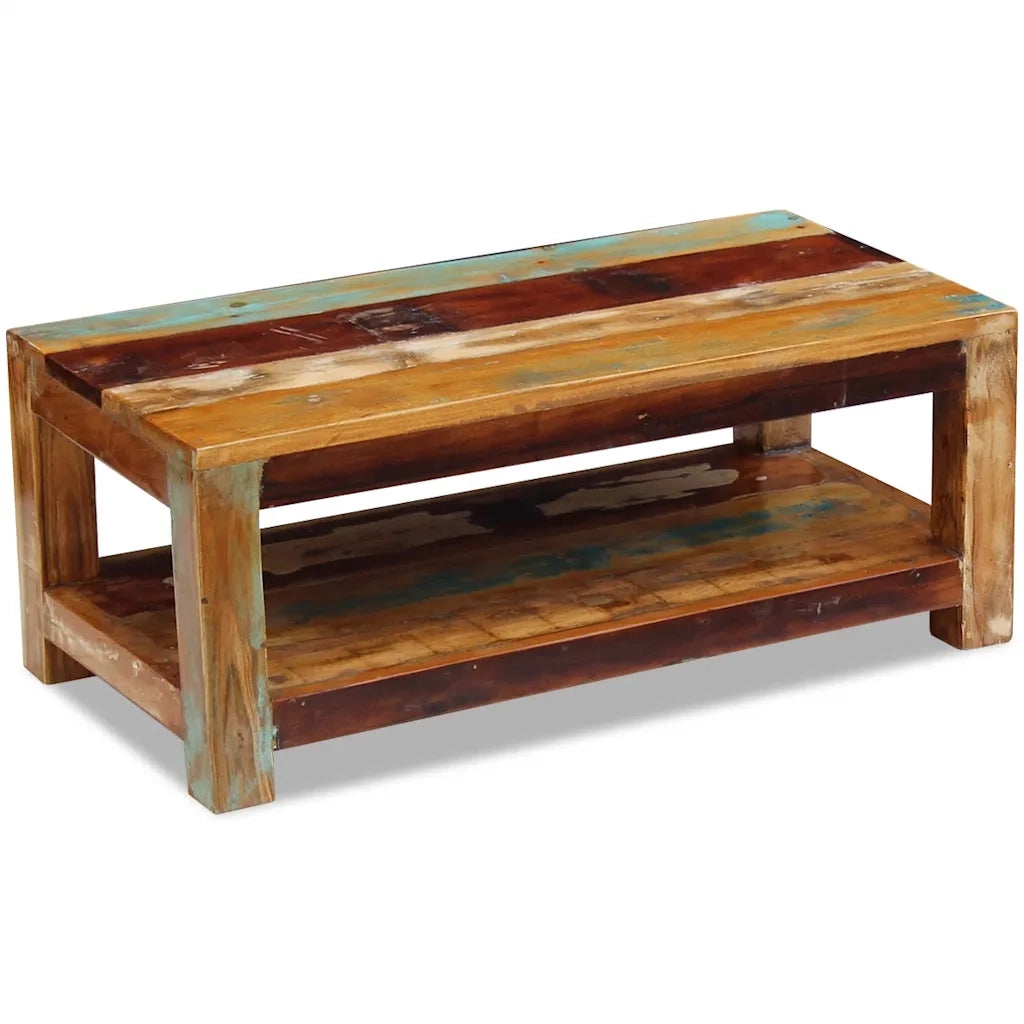 Tavolino da CaffÃ¨ in Legno Massello di Recupero 90x45x35 cm