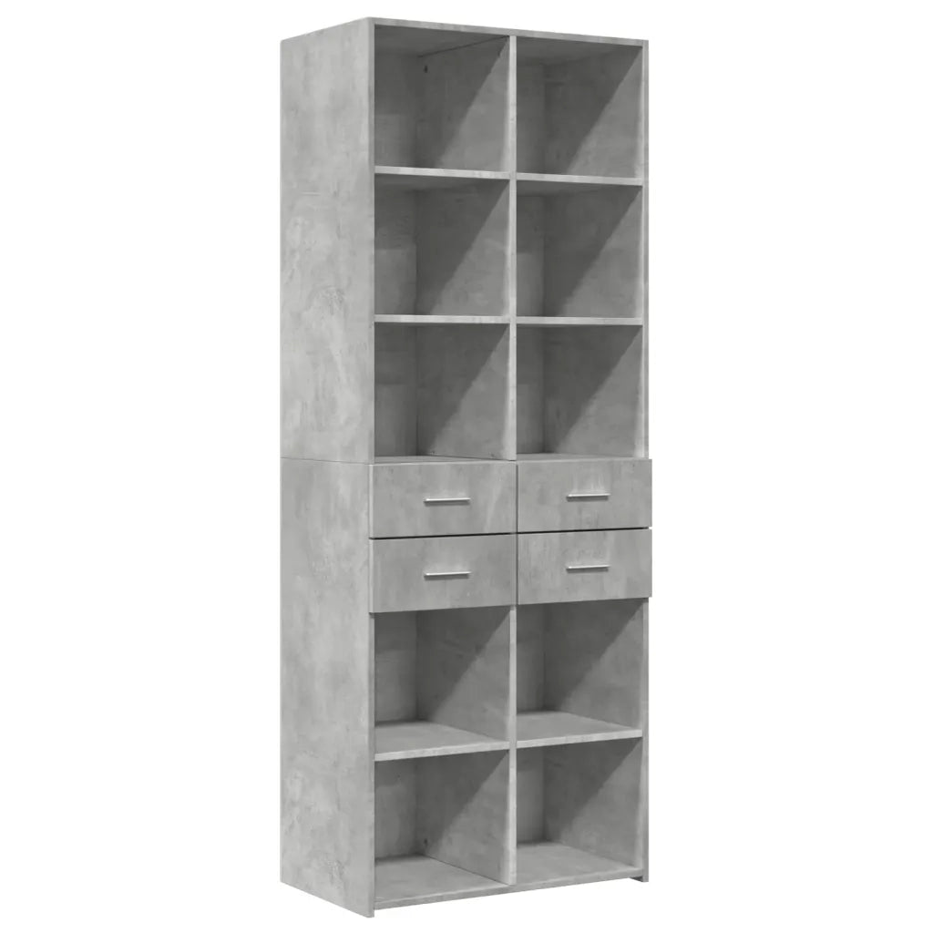 Credenza Grigio Cemento 70x42,5x185 cm in Legno Multistrato 3281465