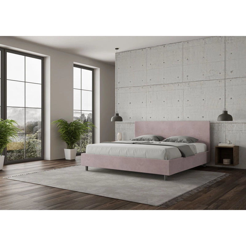 Letto imbottito Matrimoniale 190x210 cm Adele - Senza rete,Glicine,Microfibra