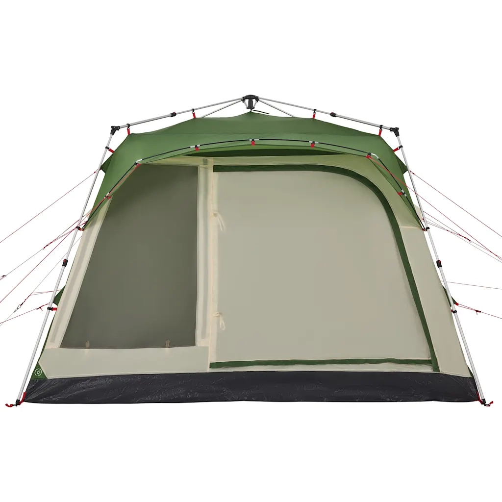 Tenda Familiare Cabina 7 Persone-Tenda da campeggio Verde a Rilascio Rapido