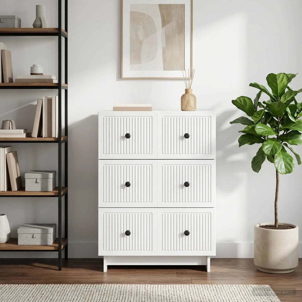 Mobile con Cassetti Bianco Lucido 66 x 34,5 x 90 cm 893919