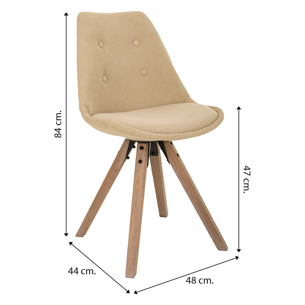 Sedia in legno color panna 48x44x47/84h