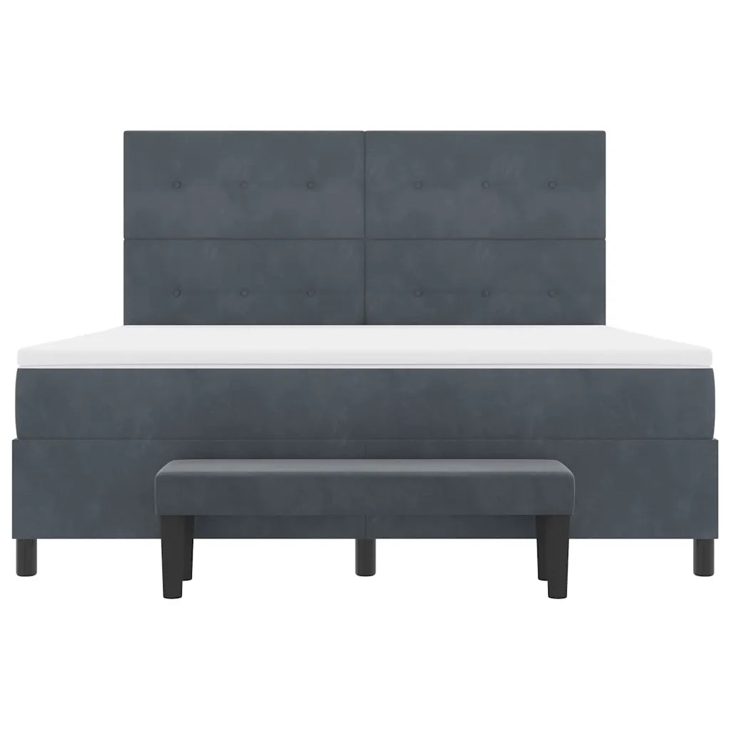 Letto a molle con testiera Grigio scuro 200 x 180 cm Velluto 3344529