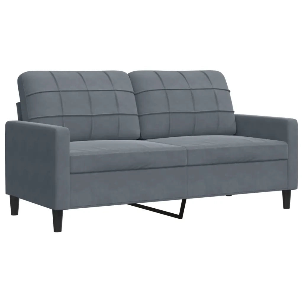 vidaXL Set di Divani 3 pz con Cuscini e Rinforzi Grigio Scuro Velluto