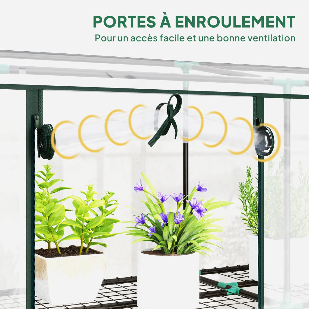 Serra da giardino con scaffali 3 porte scorrevoli ¨C zephmum ¨C trasparente 215x46x151 cm