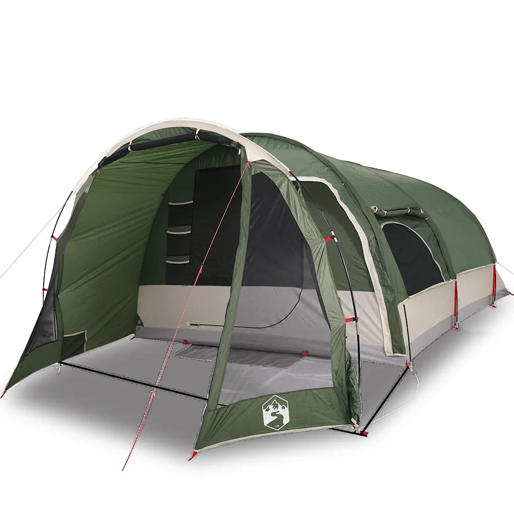 Tenda Familiare a Tunnel per 8 Persone-Tenda da campeggio Verde Impermeabile 831085