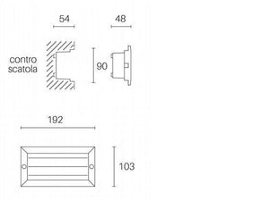Lampada Segna Passo Rettangolare da Incasso a Parete a LED 10W 3000K Sovil Nero