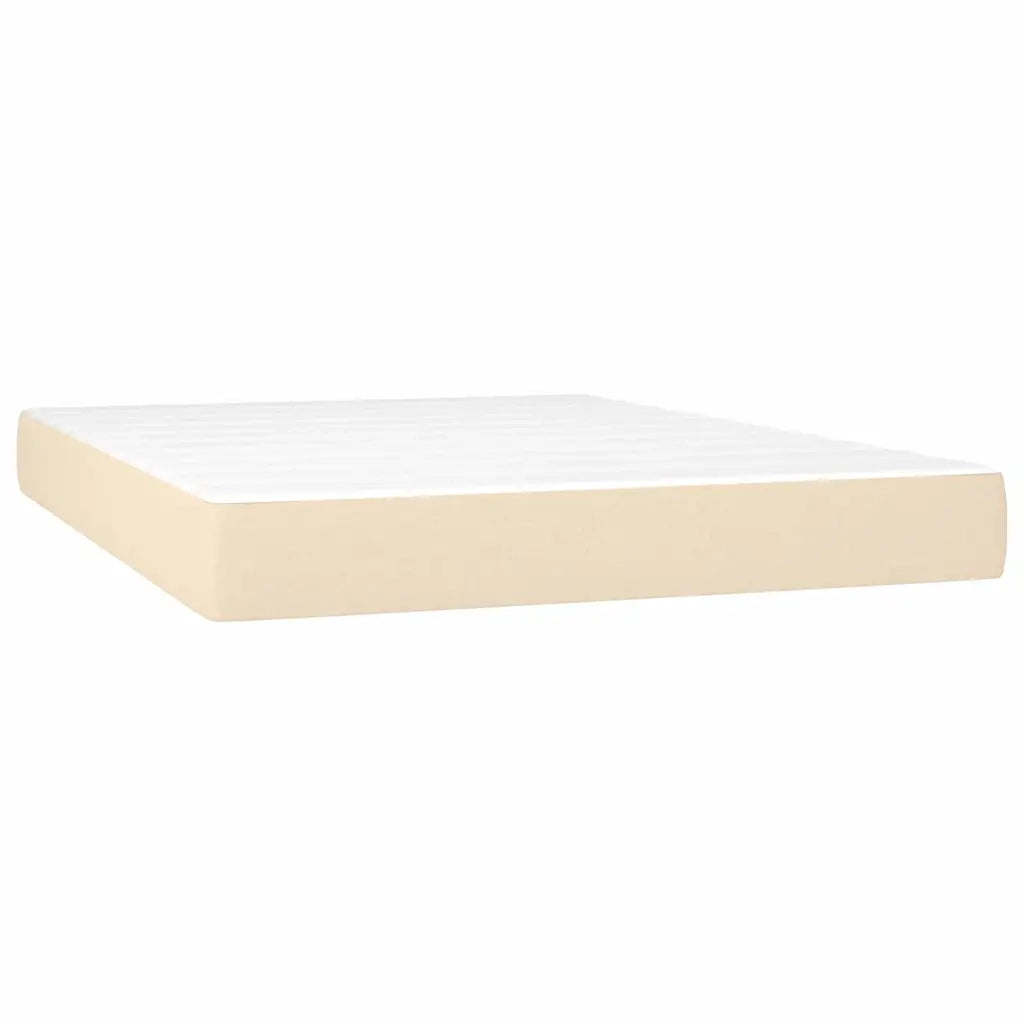 Giroletto a Molle con Materasso Crema 140x19 cm in Tessuto 3126082