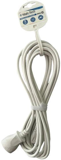 HIGH-TECH CAVO PROLUNGA SPINA 10A 2P+T PRESA P11  CONTATTO DI TERRA CON PROTEZIONE BAMBINI 5 MT BIANCA MATERIALE ELETTRICO