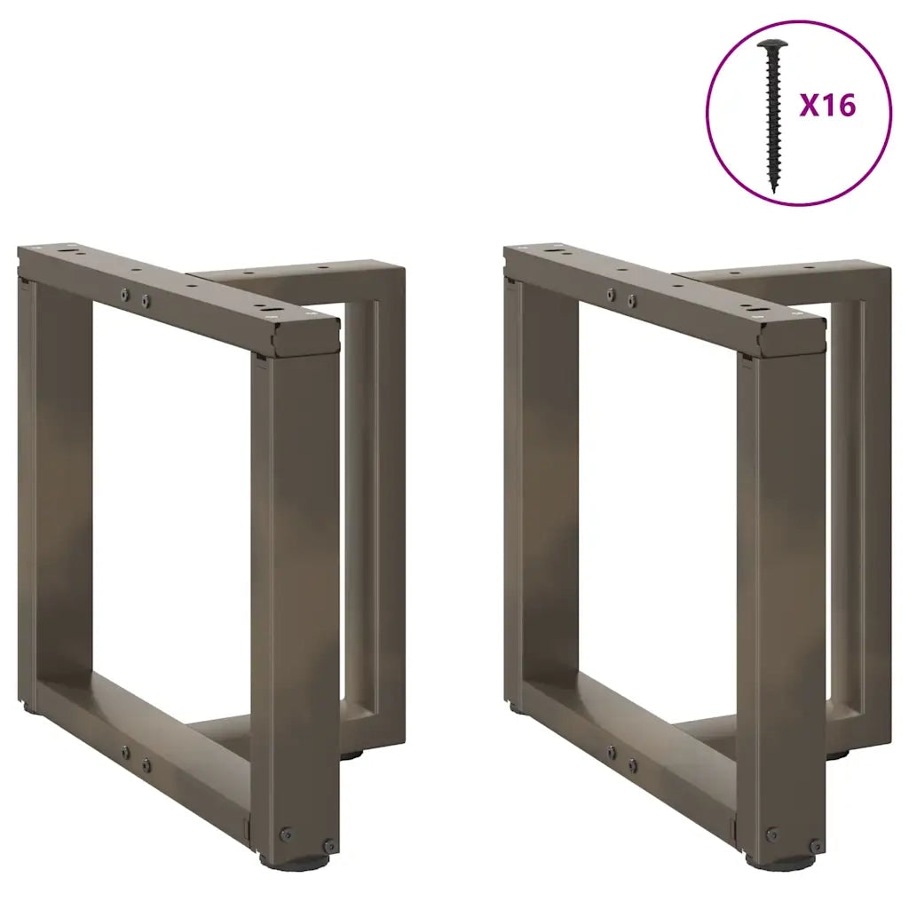 Gambe per Tavolino da Caffè a Forma di T 2 pz Nere 50x25x(42-43) cm Acciaio 4013031