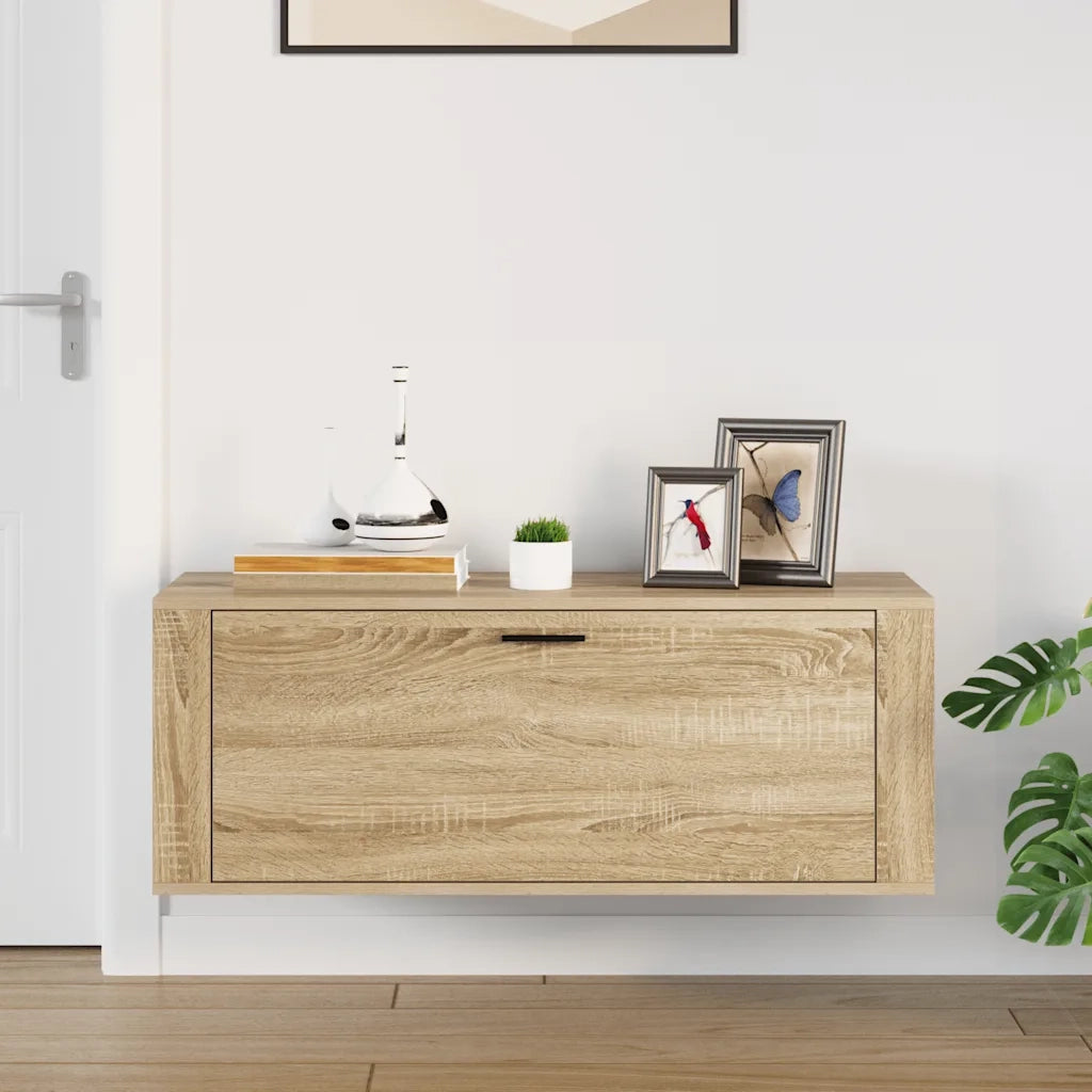 Scarpiera | Mobile per scarpe a Muro Rovere Sonoma 100x35x38cm in Legno Multistrato