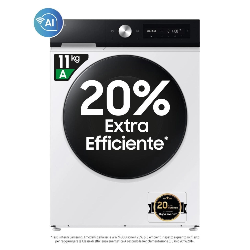Samsung WW11DB7B94GEU3 Lavatrice 11Kg AI Ecodosatore Classe Energetica A Bianca