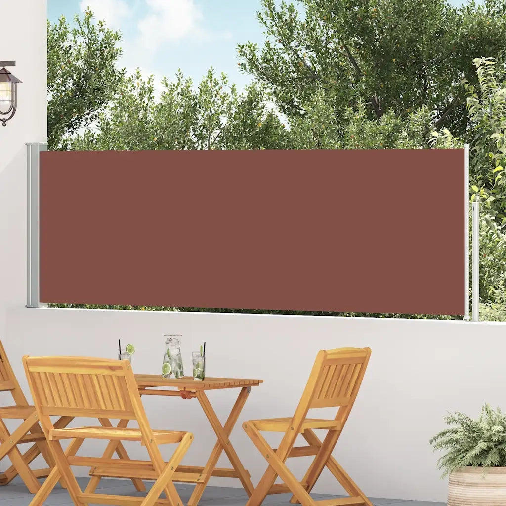 Tenda Laterale Retrattile per Patio 100x514 cm Marrone 48387