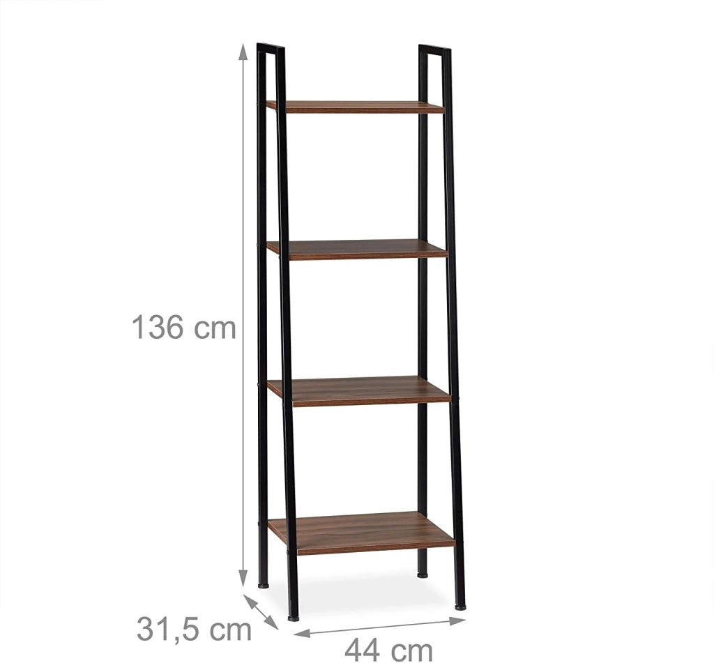 Scaffale indipendente a 4 ripiani porta piante da soggiorno 136 cm marrone e nero 13_0001202_2