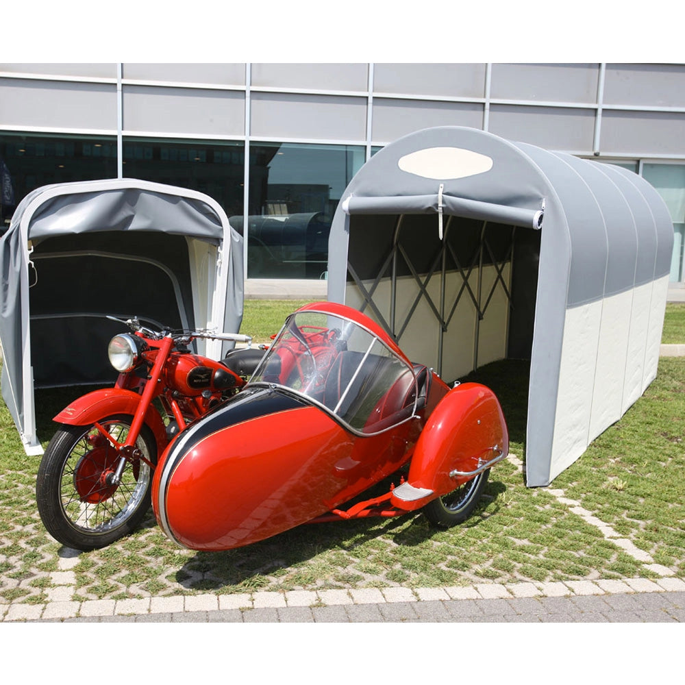 Motobox a Tunnel Copertura Box in PVC 360x120xh155 cm per Moto Scooter Grigio