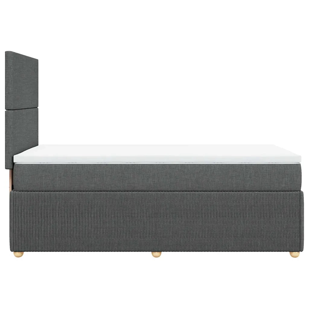 Giroletto a Molle con Materasso Grigio Scuro 80x200 cm Tessuto