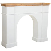 Cornice camino in legno bianco 125,5x29x101h