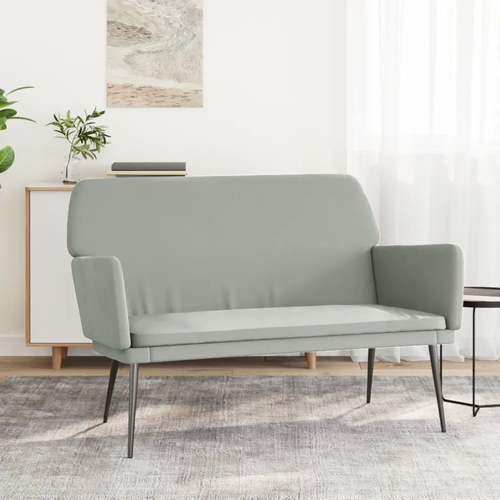 Panca Grigio Chiaro 108x79x79 cm in Velluto CFW8849181
