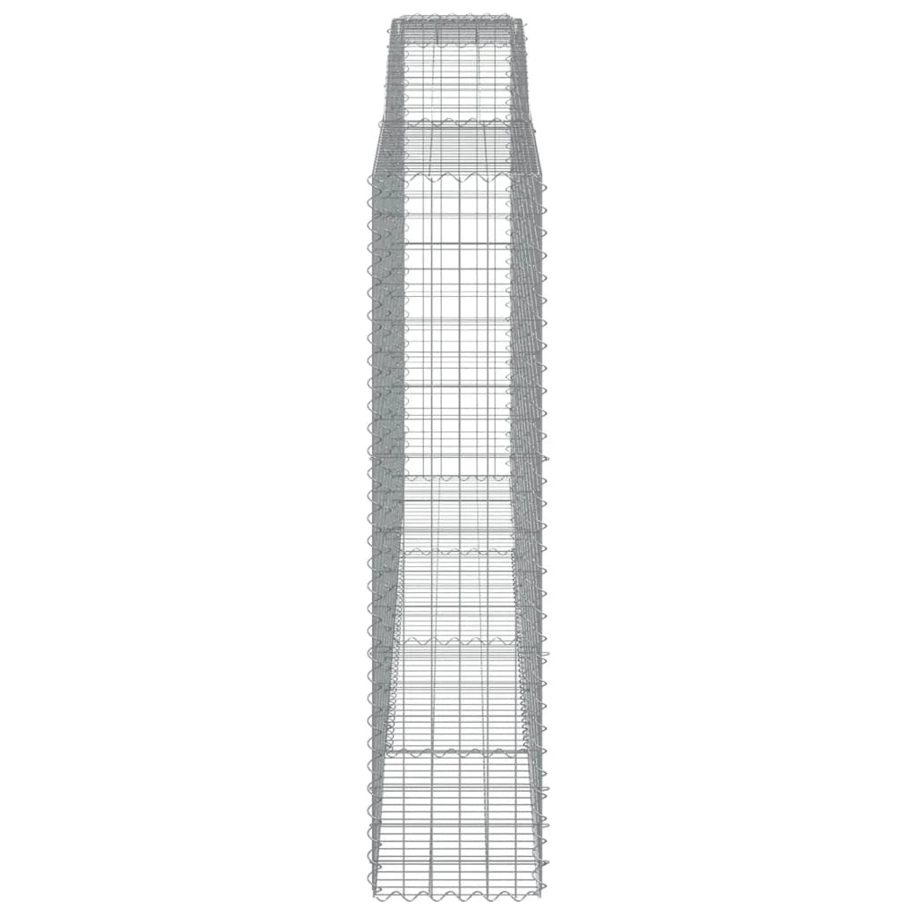 Set di 8 gabbioni ad arco per recinzioni a gabbia e muri di contenimento 400 x 50 x 200/220 cm ferro zincato argento 02_0041230