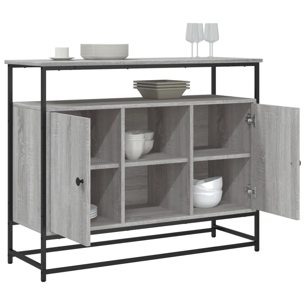 Credenza Grigio Sonoma 100x35x80 cm in Legno Multistrato 835542