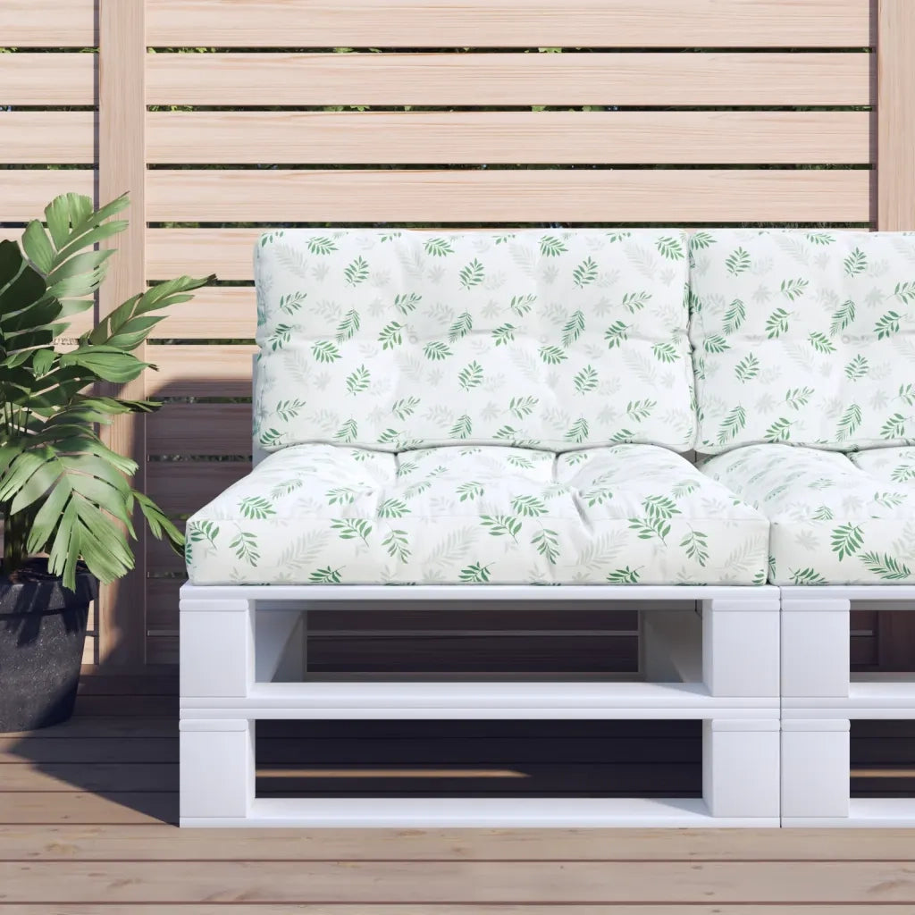 Cuscini per Pallet 2 pz | Cuscini per sedie Motivo a Foglie Tessuto