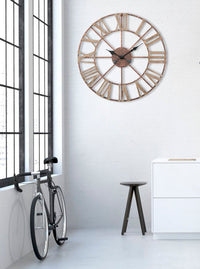 Orologio da Muro Plus Ø71,5x4 cm in Ferro e MDF Marrone