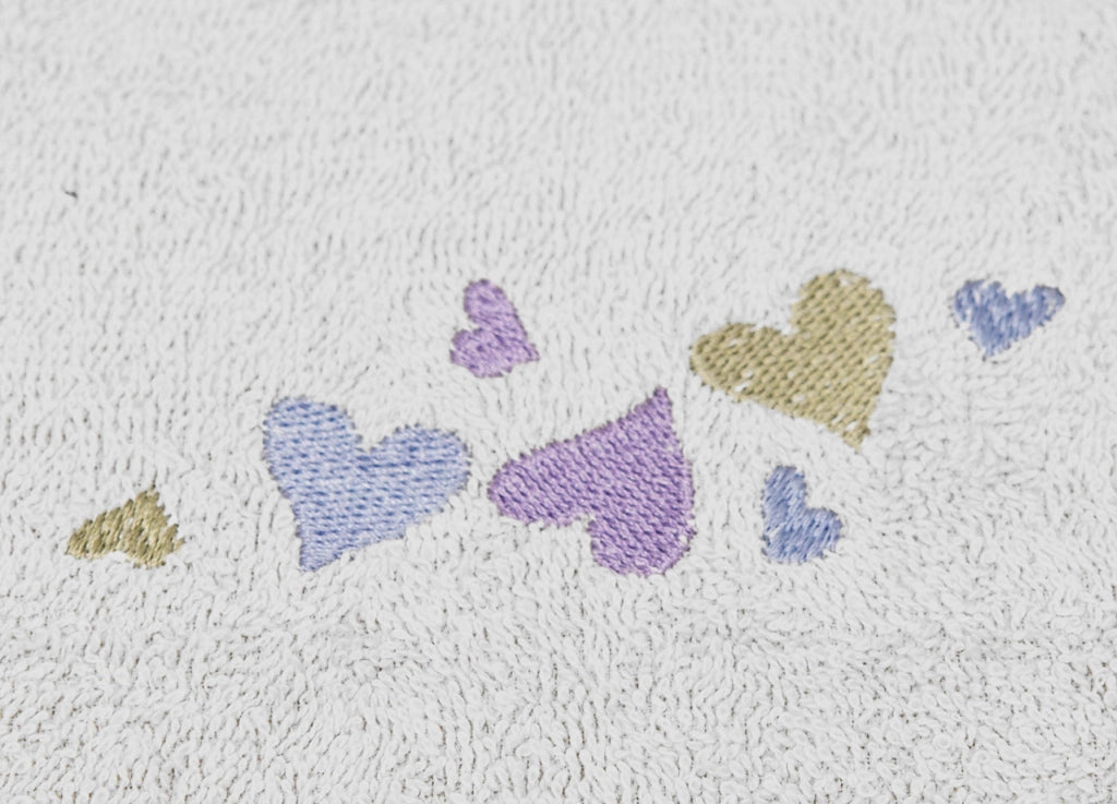 Set Asciugamano Copiola Salvietta Bagno Spugna 100% Cotone Mary Cuori - Copiola - Bianco