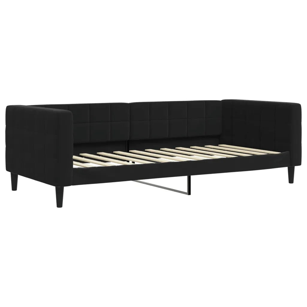 Divano Letto Estraibile con Cassetti-Sofa Letto-Daybed Nero 90x200 cm in Velluto 559131